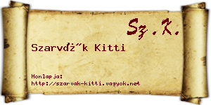 Szarvák Kitti névjegykártya