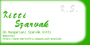 kitti szarvak business card